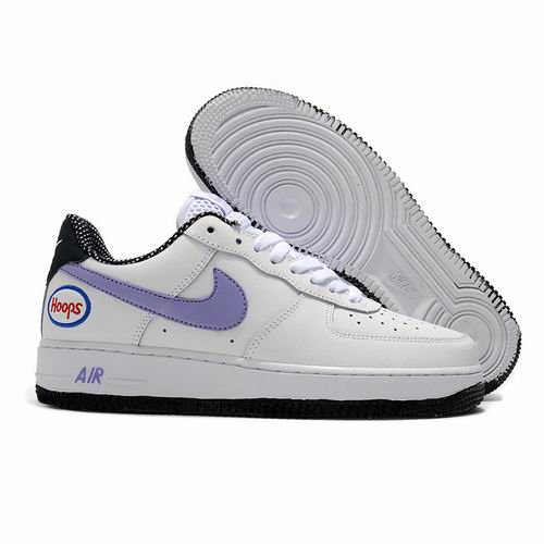 Cheap Nike Air Force 1 White Purple Red Shoes Men and Women-64